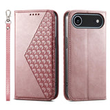 Cubic Grid Calf Texture Magnetic Leather Phone Case