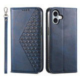 Cubic Grid Calf Texture Magnetic Leather Phone Case