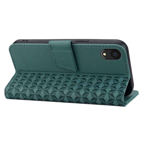 Business Diamond Buckle Leather Phone Case with Lanyard