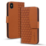 Business Diamond Buckle Leather Phone Case with Lanyard