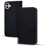 Business Diamond Buckle Leather Phone Case with Lanyard