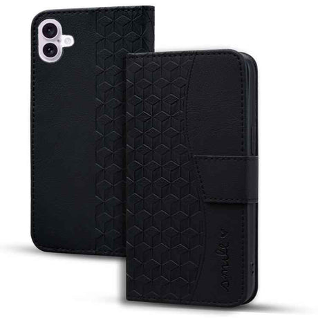 Business Diamond Buckle Leather Phone Case with Lanyard