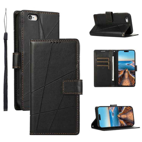 PU Genuine Leather Texture Embossed Line Phone Case