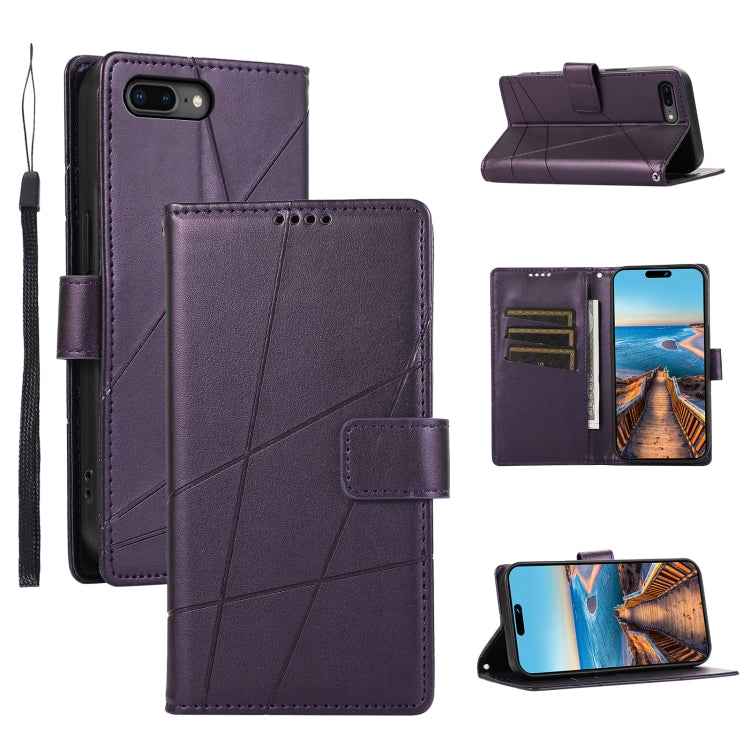 PU Genuine Leather Texture Embossed Line Phone Case