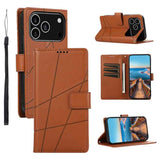 PU Genuine Leather Texture Embossed Line Phone Case