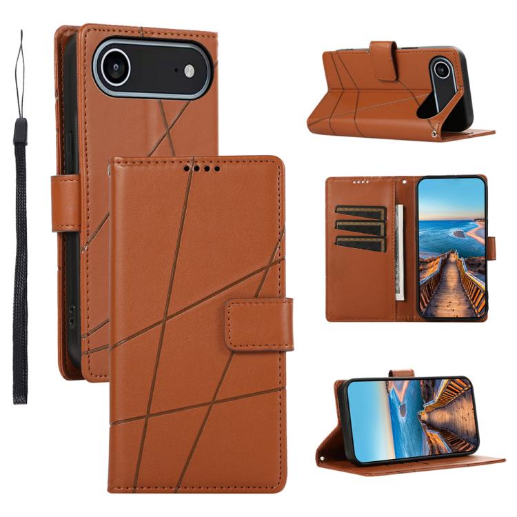 PU Genuine Leather Texture Embossed Line Phone Case