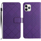 Rhombic Grid Texture Leather Phone Case