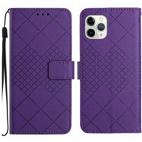 Rhombic Grid Texture Leather Phone Case