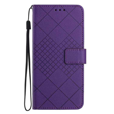 Rhombic Grid Texture Leather Phone Case