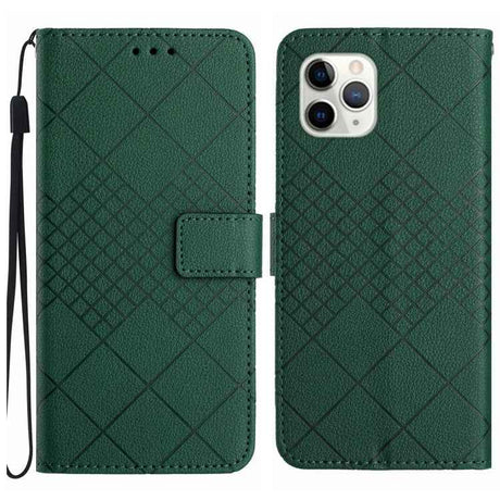 Rhombic Grid Texture Leather Phone Case