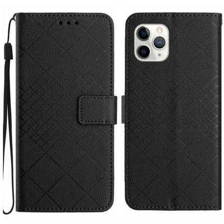 Rhombic Grid Texture Leather Phone Case