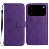 Rhombic Grid Texture Leather Phone Case