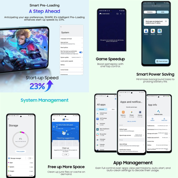 Blackview SHARK 8, Fingerprint Identification,8GB+256GB, 6.78 inch Android 13 MTK6789 Helio G99 Octa Core