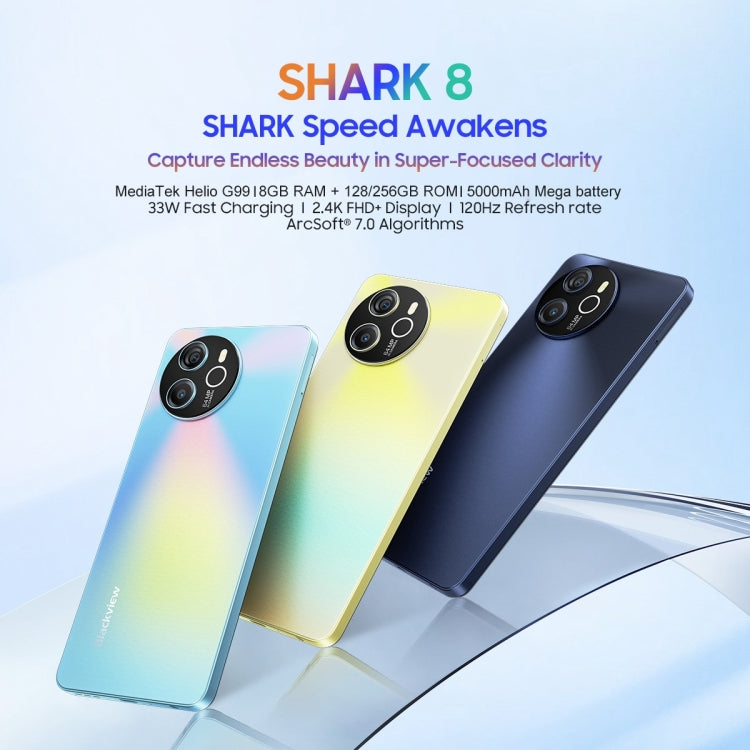 Blackview SHARK 8, Fingerprint Identification,8GB+256GB, 6.78 inch Android 13 MTK6789 Helio G99 Octa Core
