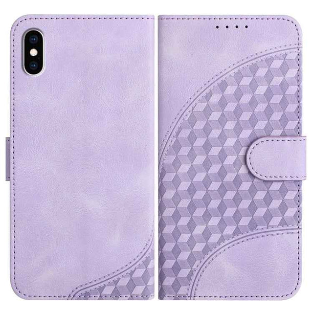 YX0060 Elephant Head Embossed Phone Leather Case with Lanyard