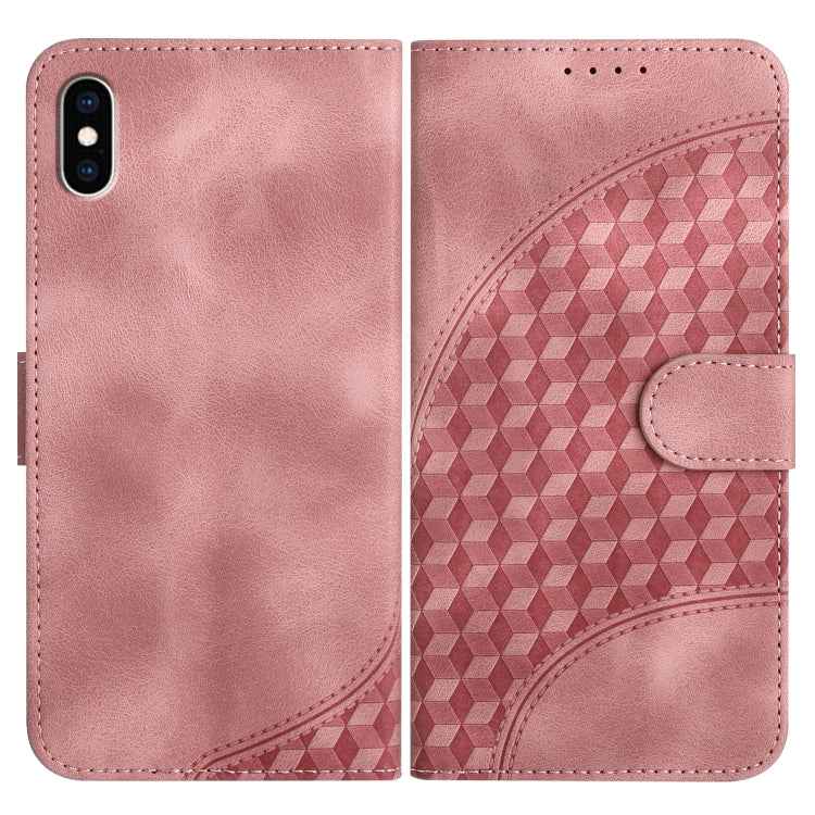 YX0060 Elephant Head Embossed Phone Leather Case with Lanyard