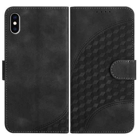 YX0060 Elephant Head Embossed Phone Leather Case with Lanyard