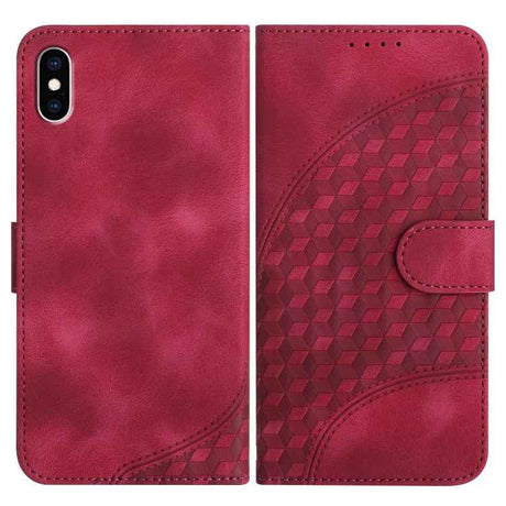 YX0060 Elephant Head Embossed Phone Leather Case with Lanyard