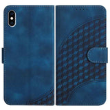 YX0060 Elephant Head Embossed Phone Leather Case with Lanyard