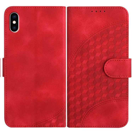 YX0060 Elephant Head Embossed Phone Leather Case with Lanyard