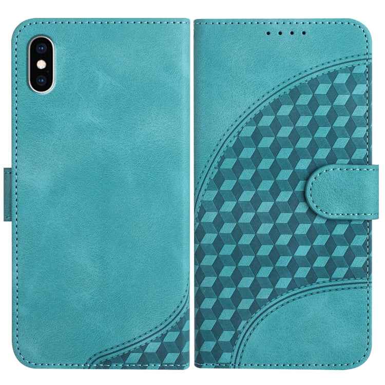 YX0060 Elephant Head Embossed Phone Leather Case with Lanyard