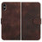 YX0060 Elephant Head Embossed Phone Leather Case with Lanyard