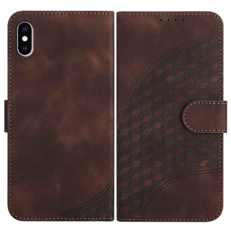 YX0060 Elephant Head Embossed Phone Leather Case with Lanyard