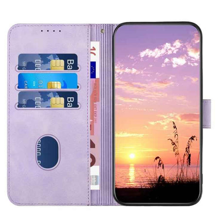 YX0060 Elephant Head Embossed Phone Leather Case with Lanyard