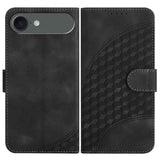 YX0060 Elephant Head Embossed Phone Leather Case with Lanyard