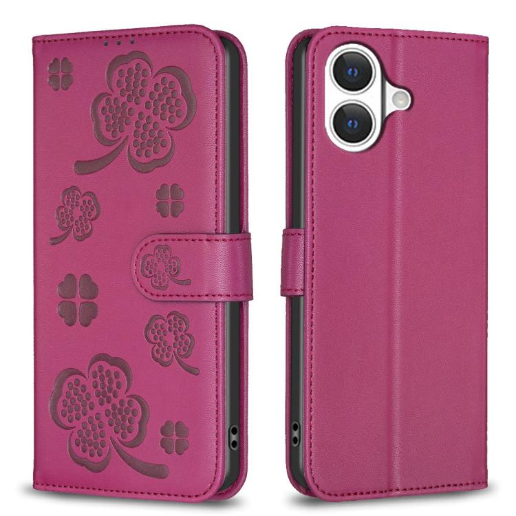 Four-leaf Embossed Leather Phone Case