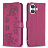 Four-leaf Embossed Leather Phone Case
