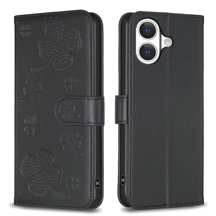 Four-leaf Embossed Leather Phone Case