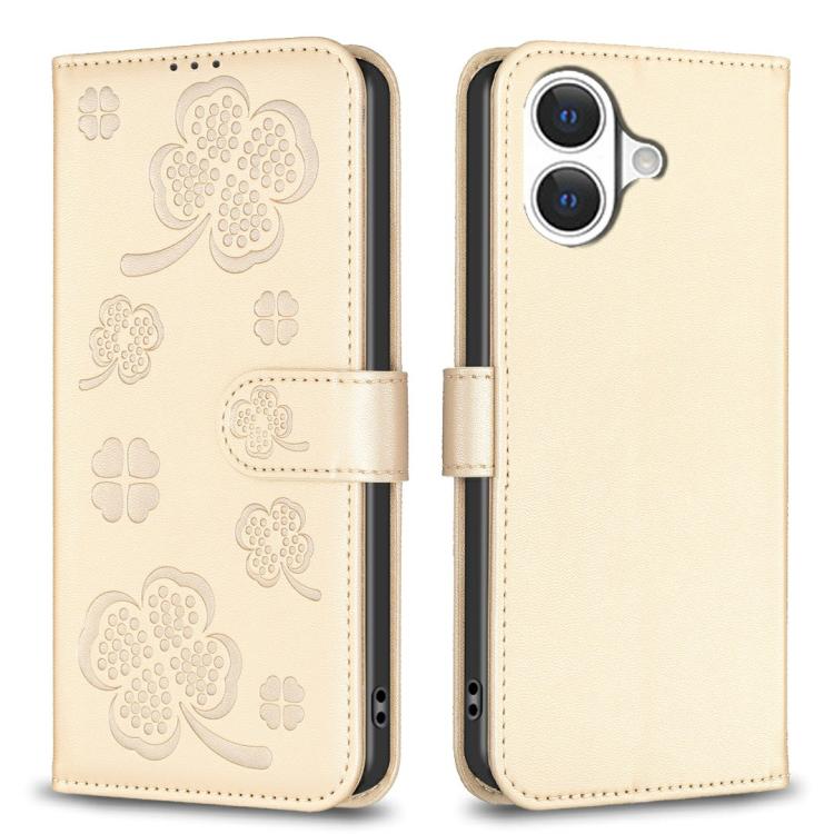 Four-leaf Embossed Leather Phone Case