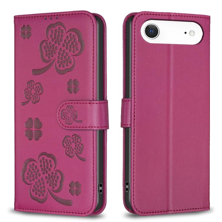 Four-leaf Embossed Leather Phone Case