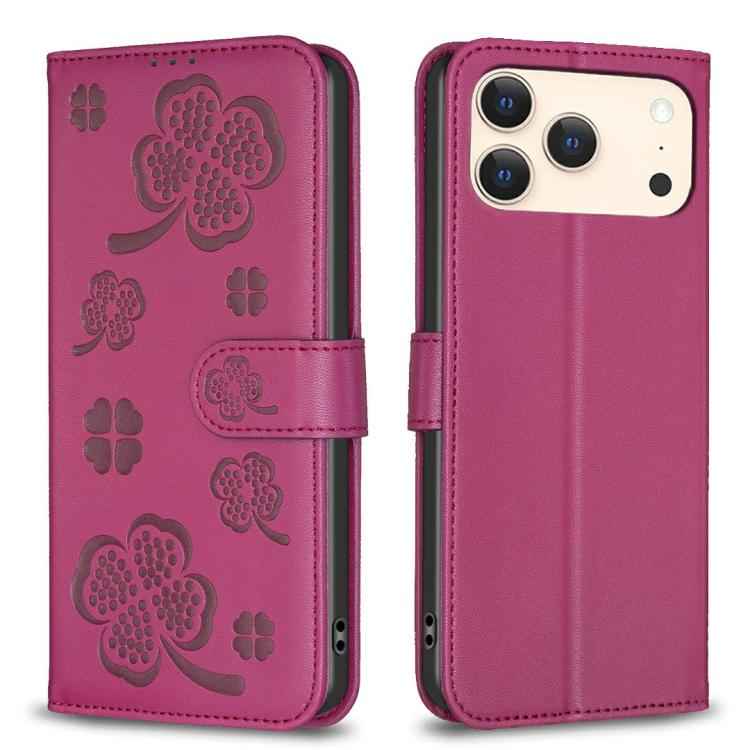 Four-leaf Embossed Leather Phone Case