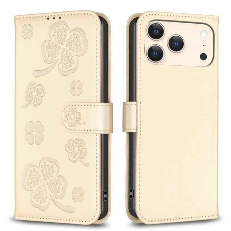 Four-leaf Embossed Leather Phone Case