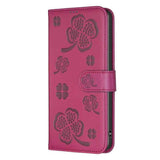 Four-leaf Embossed Leather Phone Case
