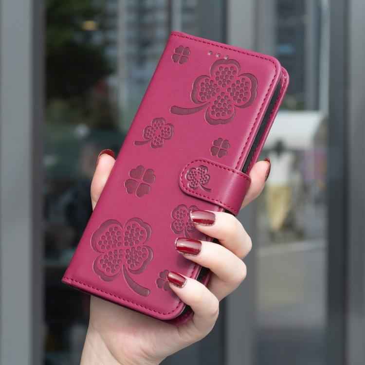 Four-leaf Embossed Leather Phone Case
