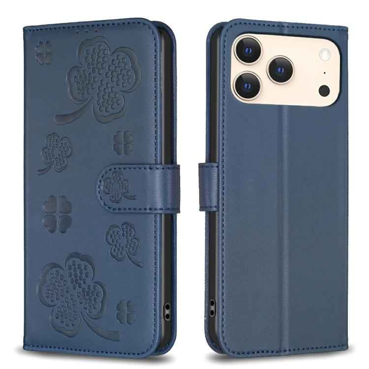 Four-leaf Embossed Leather Phone Case
