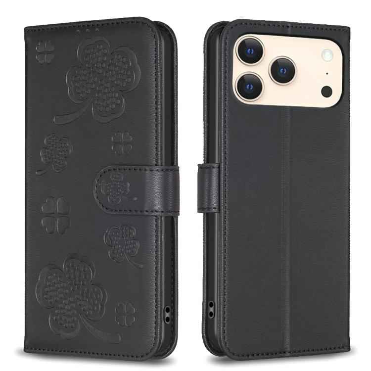 Four-leaf Embossed Leather Phone Case