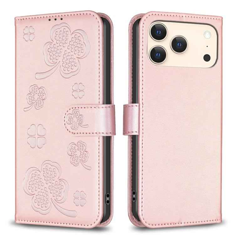 Four-leaf Embossed Leather Phone Case