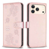 Four-leaf Embossed Leather Phone Case