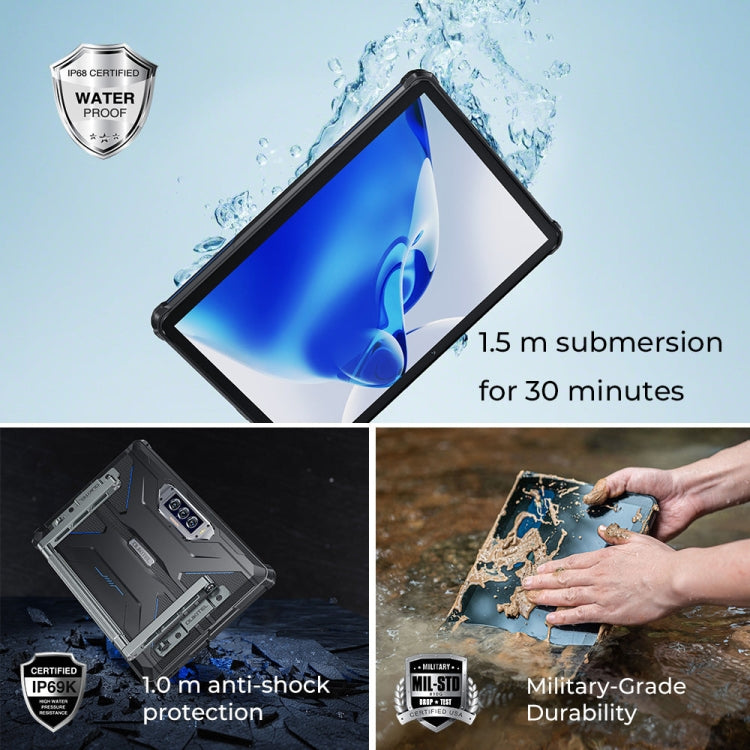 OUKITEL RT7 TITAN 5G Network IP68/IP69K Rugged Tablet, 10.1 inch Android 15 MediaTek Dimensity 7050 Octa Core Support Dual SIM, EU Plug