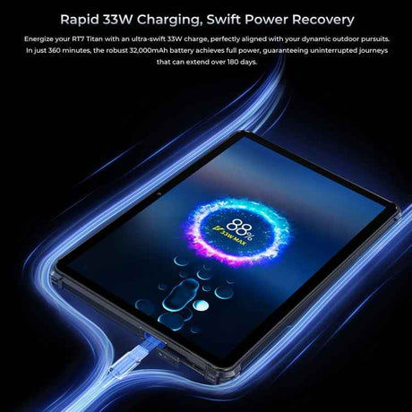 OUKITEL RT7 TITAN 5G Network IP68/IP69K Rugged Tablet, 10.1 inch Android 15 MediaTek Dimensity 7050 Octa Core Support Dual SIM, EU Plug