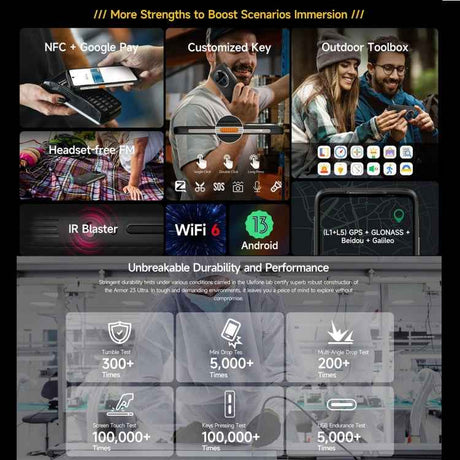 Ulefone Armor 23 Ultra Rugged Phone, 6.78 inch Android 13 MediaTek Dimensity 8020 Octa Core up to 2.6GHz, Satellite Messaging