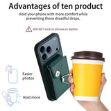 Organ Card Bag Ring Holder Phone Case with Long Lanyard