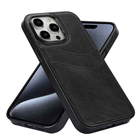 Litchi Leather Skin Card Slots Phone Case