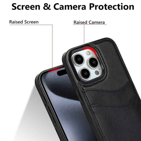 Litchi Leather Skin Card Slots Phone Case
