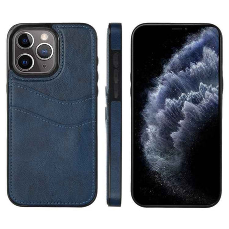 Litchi Leather Skin Card Slots Phone Case