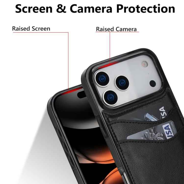 Litchi Leather Skin Card Slots Phone Case